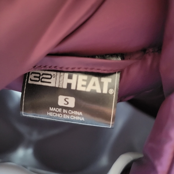 32° Heat NWT Potent Purple Puffer Jacket Long Sleeve Full Zip Quilted Pockets - Picture 6 of 7